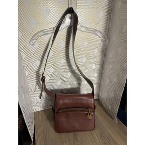 Carriage House Brown  genuine Leather Crossbody Bag Messenger Purse Adjustable